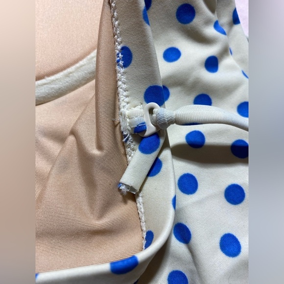NWT J Crew Underwire Polka Dot Cream & Blue One Piece Bathing Suit Size 12 - Picture 13 of 13
